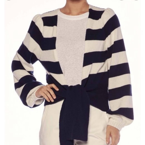 Brochu Walker Ayla Tie Cardi Atlas Stripe Sz M NWT - Picture 5 of 6